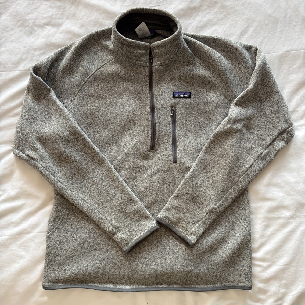 Patagonia Men's Zip-Up Sweater in Light Gray